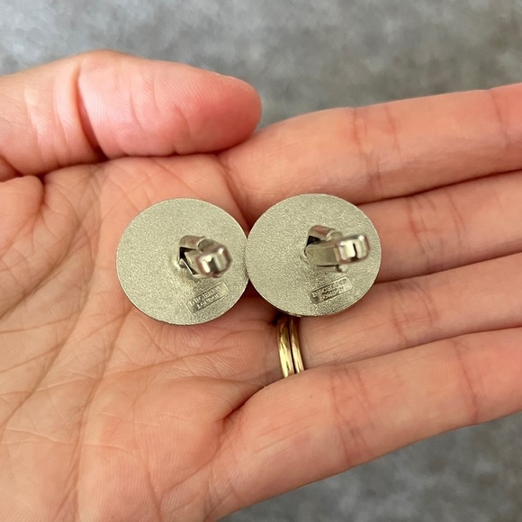 Vintage Duchamp London Cufflinks F Initial Money Makes The World Go Round White - Picture 2 of 7